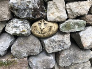 Drystone wall close up.